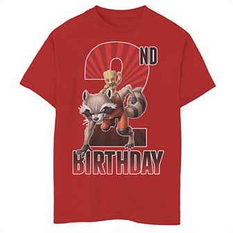 Boys 8-20 Marvel Rocket and Baby Groot 2nd Birthday Graphic Tee