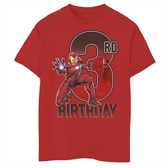 Boys 8-20 Marvel Iron Man 3rd Birthday Action Pose Graphic Tee