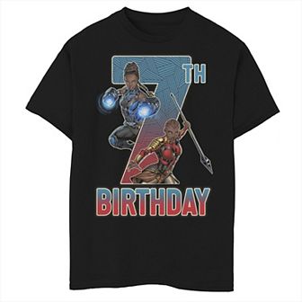 Boys 8-20 Marvel Shuri and Okoye 7th Birthday Graphic Tee