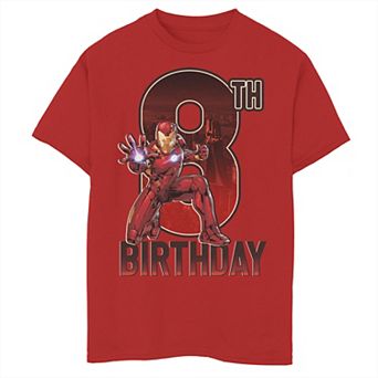Boys 8-20 Marvel Iron Man 8th Birthday Action Pose Graphic Tee
