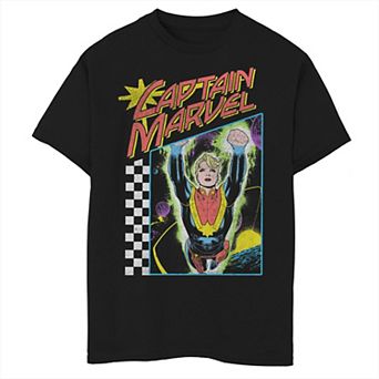 Boys 8-20 Marvel Captain Marvel Vintage 90's Style Space Poster Graphic Tee