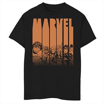 Boys 8-20 Marvel Avengers Halloween Logo Character Stencil Graphic Tee