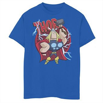 Boys 8-20 Marvel Thor God Of Thunder Retro Power Stance Logo Graphic Tee