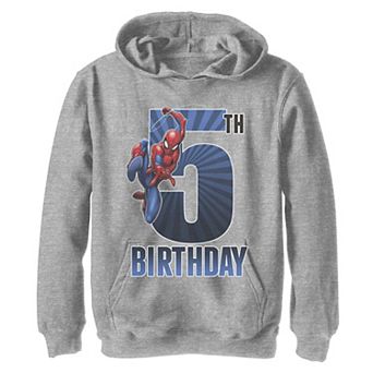Boys 8-20 Marvel Spider-Man Swinging 5th Birthday Graphic Fleece Hoodie