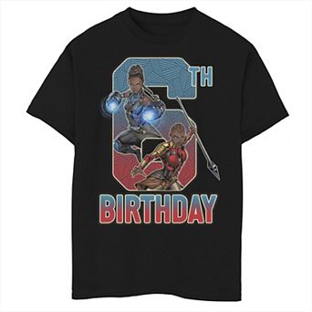 Boys 6-20 Marvel Shuri and Okoye 6th Birthday Graphic Tee