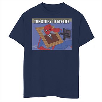 Boys 8-20 Marvel Spider-Man The Story Of My Life Humor Portrait Graphic Tee