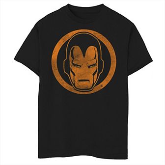 Boys 8-20 Marvel Iron Man Tonal Orange Face Logo Cut-Out Graphic Tee