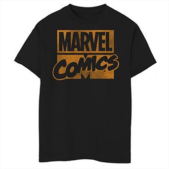 Boys 8-20 Marvel Classic Comics Stack Logo Tonal Orange Graphic Tee