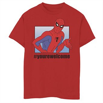 Boys 8-20 Marvel Spider-Man #yourwelcome Vintage Panel Poster Graphic Tee