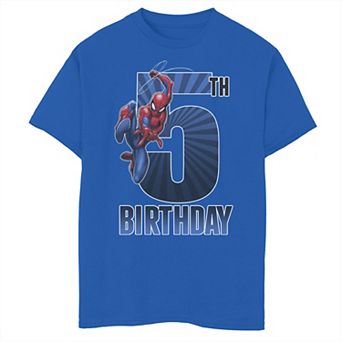 Boys 8-20 Marvel Spider-Man Swinging 5th Birthday Tee