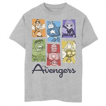 Boys 8-20 Marvel The Avengers Retro Pop Colorful Panel Grid Graphic Tee