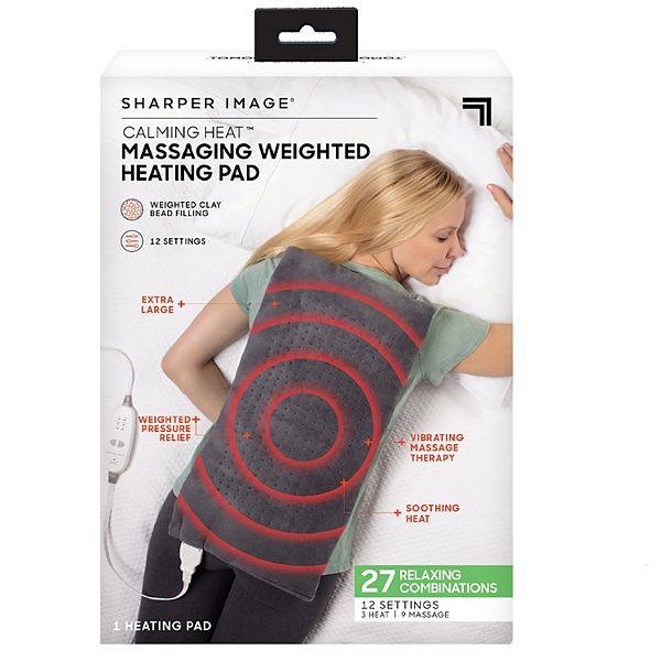 Sharper Image Calming Heat Massaging Weighted Heating Pad