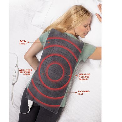 Sharper Image Calming Heat Massaging Weighted Heating Pad
