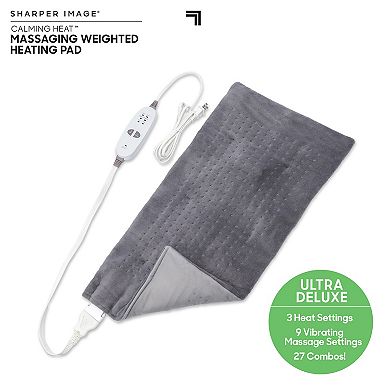 Sharper Image Calming Heat Massaging Weighted Heating Pad