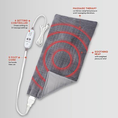 Sharper Image Calming Heat Massaging Weighted Heating Pad
