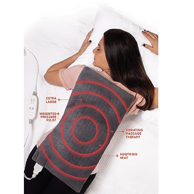 Sharper Image Calming Heat Massaging Weighted Heating Pad