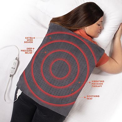 Sharper Image Calming Heat Massaging Weighted XXL Wide Heating Pad