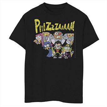 Boys 6-20 DC Comics Graphic Teen Titans Go! Group Shot Pizza Portrait Graphic Tee