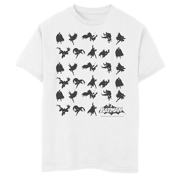 Boys 8 20 Dc Comics Batman Silhouette Action Poses Graphic Tee - batman script roblox