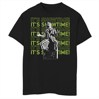 Boys 6-20 Beetlejuice It's Showtime Text Stack Graphic Tee
