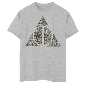 Boys 8-20 Harry Potter Deathly Hallows Symbol Text Fill Graphic Tee