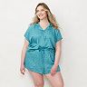 Plus Size LC Lauren Conrad Short Sleeve Pajama Shirt & Pajama Shorts Set