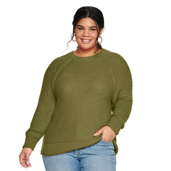 Plus Size Sonoma Goods For Life® Allover Stitch Pullover Sweater