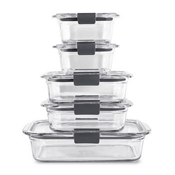 10-Piece Rubbermaid Brilliance Glass Food Storage Container Set