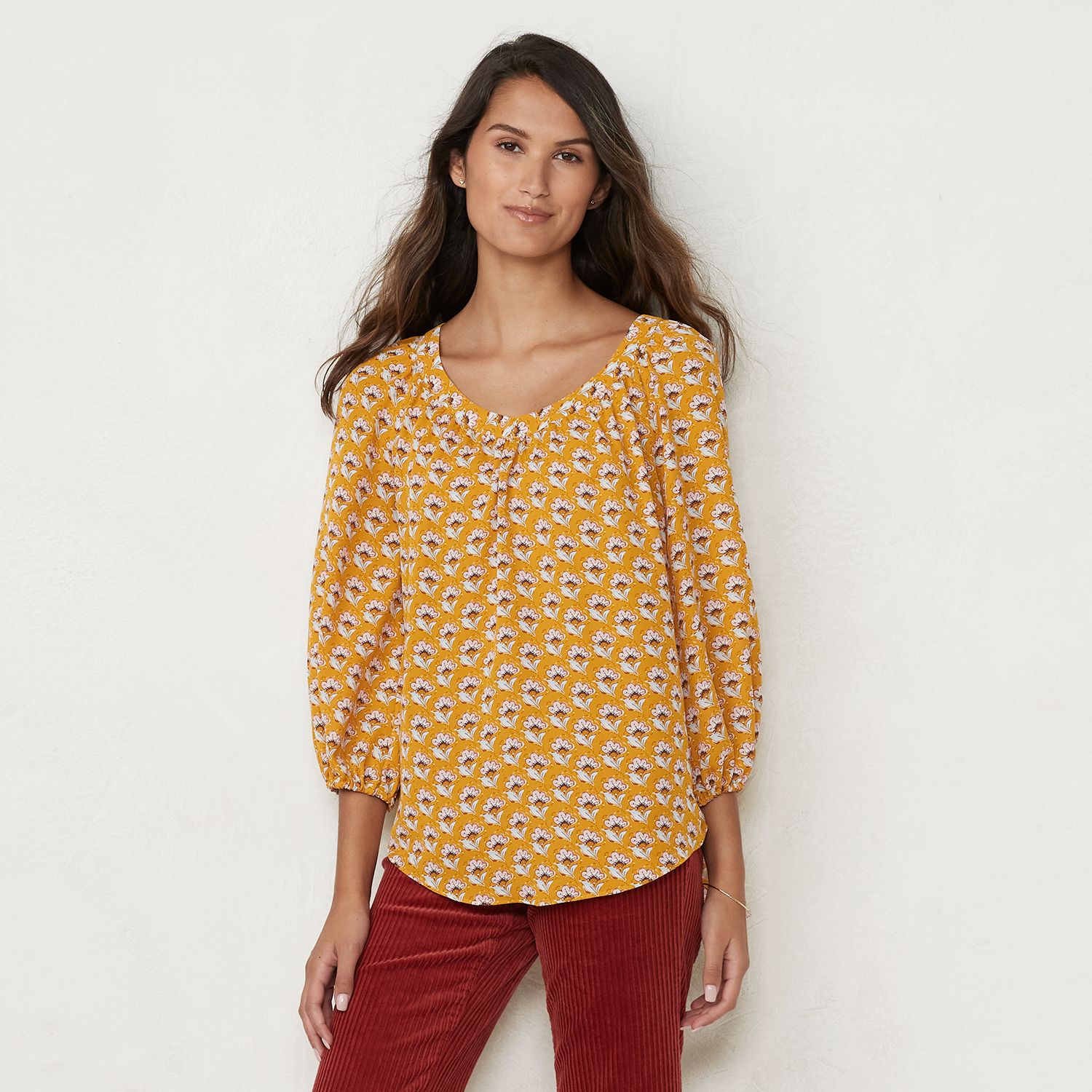 kohls yellow blouse