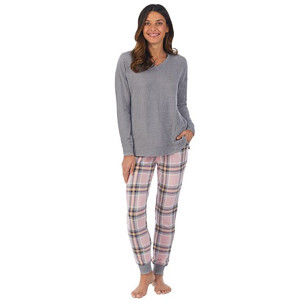 Women's Cuddl Duds® Sweater Knit V-Neck Pajama Top and Banded Bottom ...
