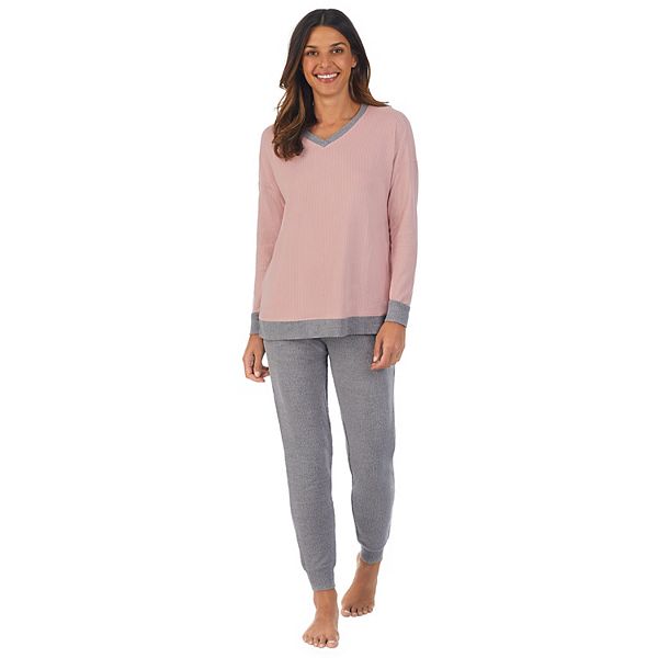 Women's Cuddl Duds® Sweater Knit V-Neck Pajama Top and Banded Bottom ...