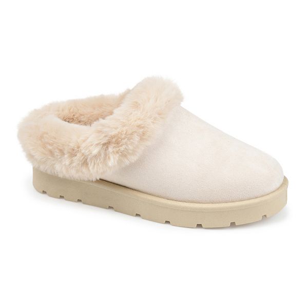 Journee Collection Whisp Women's Faux-Fur Trim Slippers