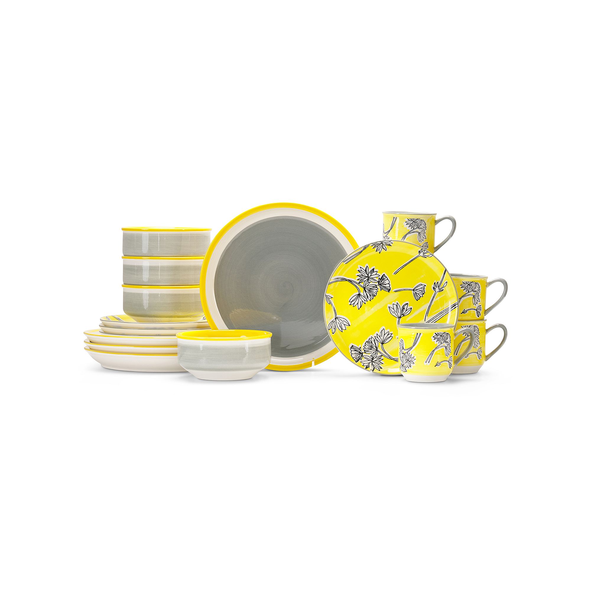 Baum Couleur Yellow 16-pc. Dinnerware Set