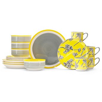 Baum Couleur Yellow 16 pc Dinnerware Set