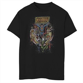 Boys 6-20 DC Comics Justice League Group Shot Distressed Poster Graphic Tee