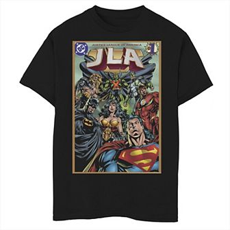 Boys 8-20 DC Comics Justice League of America Comic Cover Graphic Tee