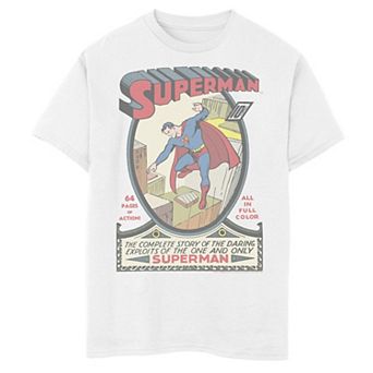 Boys 8-20 DC Comics Superman 64 Pages Of Action Comic Cover Graphic Tee