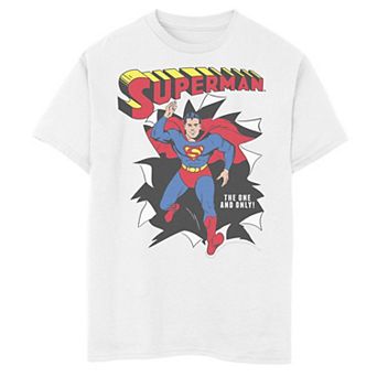 Boys 8-20 DC Comics Superman Through Wall Poster Graphic Tee