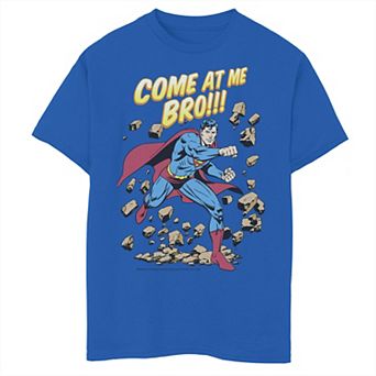 Boys 8-20 DC Comics Superman Come At Me Bro Text Poster Graphic Tee