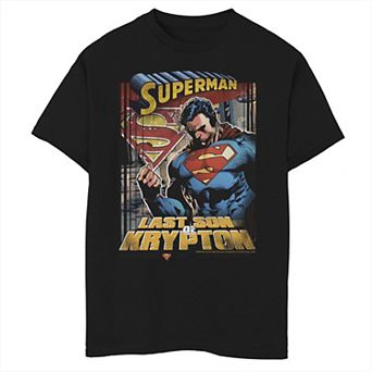 Boys 8-20 DC Comics Superman Last Son Of Krypton Text Poster Graphic Tee