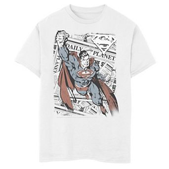 Boys 8-20 DC Comics Superman Daily Planet Background Poster Graphic Tee