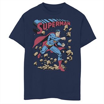Boys 8-20 DC Comics Superman Smash Rocks Vintage Poster Graphic Tee
