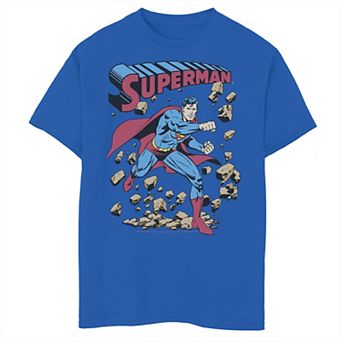 Boys 8-20 DC Comics Superman Smash Rocks Vintage Poster Graphic Tee