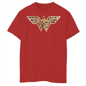 Boys 8-20 DC Comics Wonder Woman Symbol Build Up Fill Graphic Tee