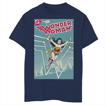 Boys 6-20 DC Comics Wonder Woman Retro Comic Cover Graphic Tee