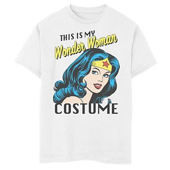 Boys 6-20 DC Comics This Is My Wonder Woman Costume Text Graphic Tee