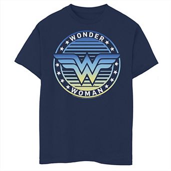 Boys 6-20 DC Comics Wonder Woman Retro Gradient Fade Logo Graphic Tee