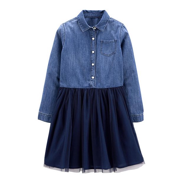 Baby girl denim outlet and tulle dress