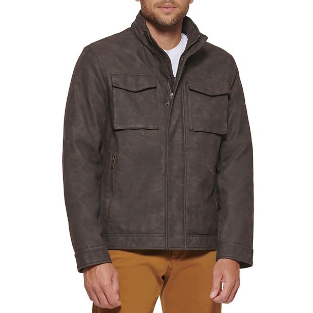 Big & Tall Dockers® Soft Faux-Leather Military Jacket