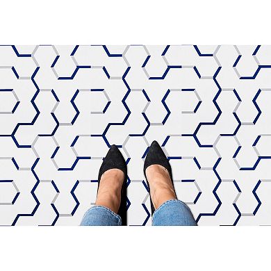 Achim Retro Geo Puzzle Self-Adhesive 20-piece 12'' x 12'' Vinyl Floor Tile Set